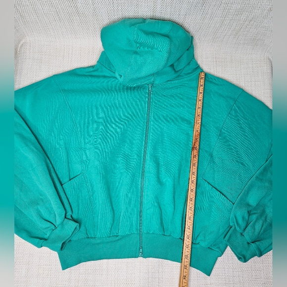 NWT Mono B Women's Oversized Full Zip Hoodie #KJZ12285 Green Size S/M - Picture 3 of 11